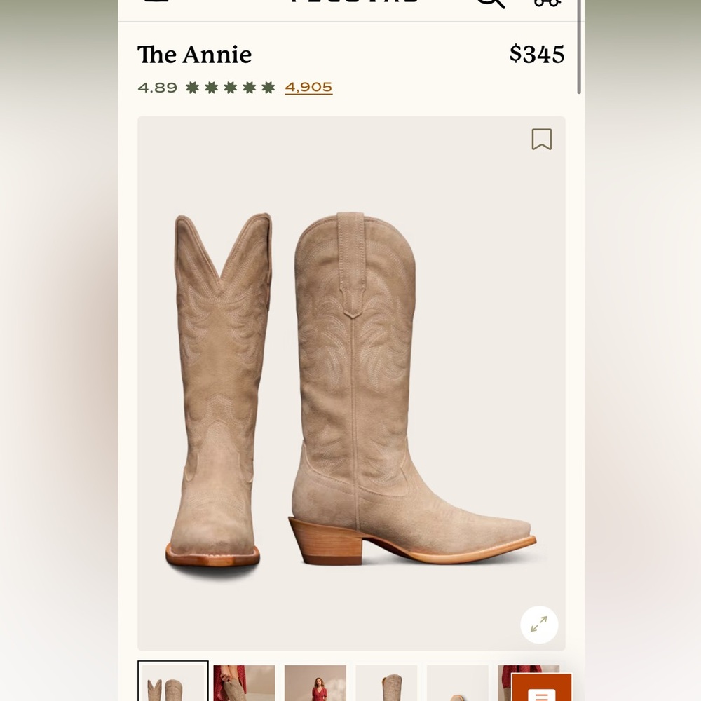 Tecovas Annie suede boots